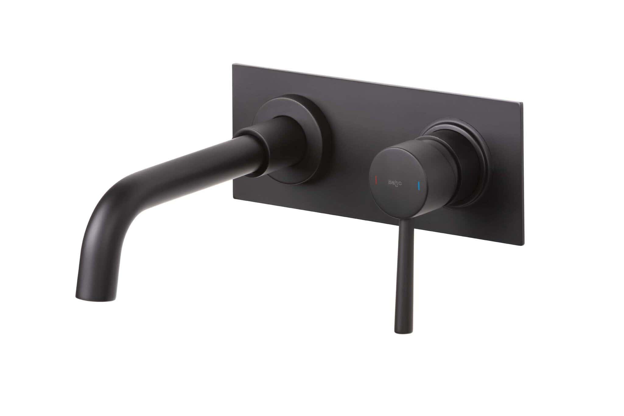 Grifo de lavabo empotrado Baho RONDO negro mate 20x8 cm