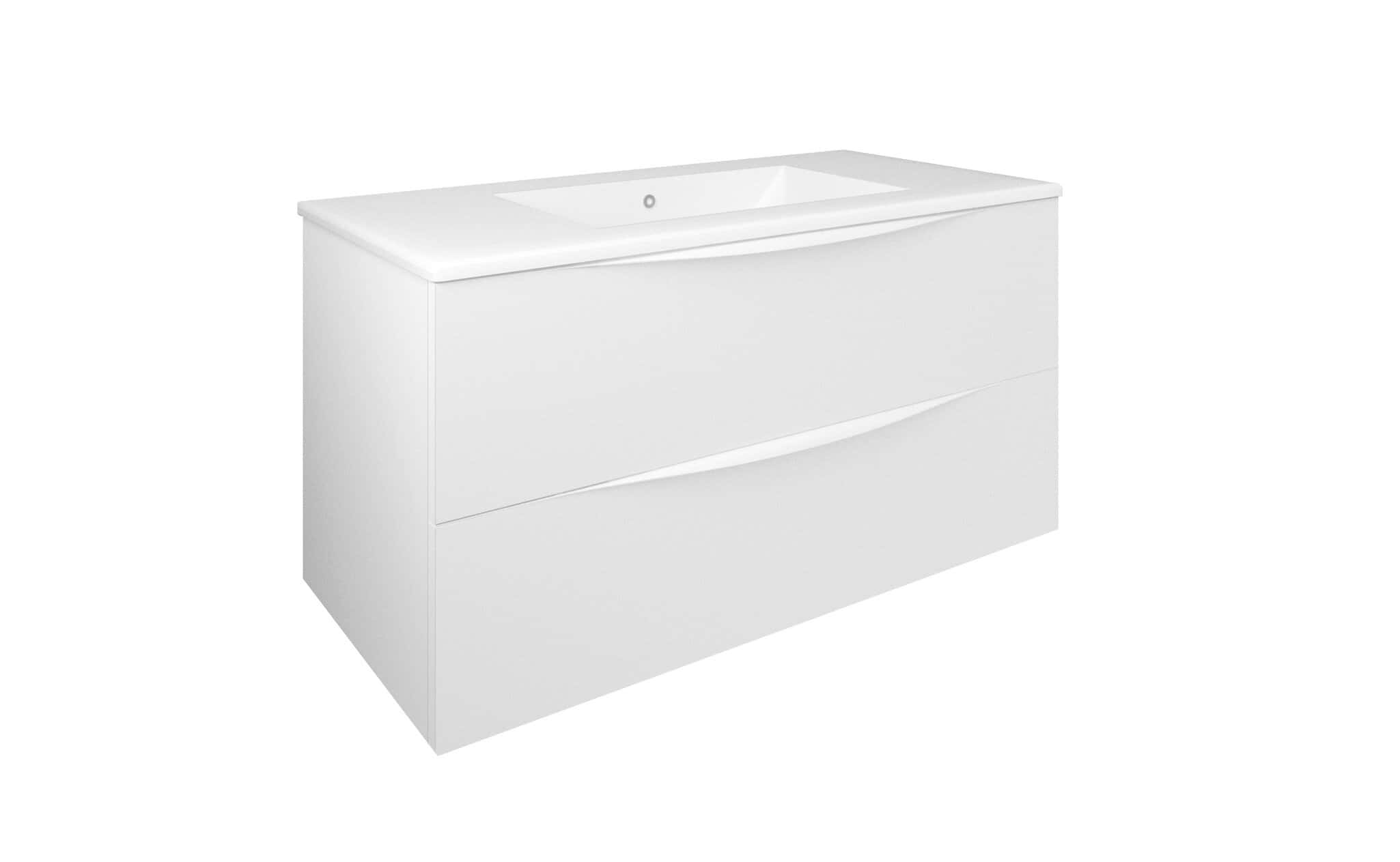 Moble de bany suspès Baho LUCCA blanc mate100 cm amb 2 calaixos